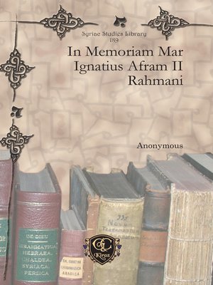 cover image of In Memoriam Mar Ignatius Afram II Rahmani